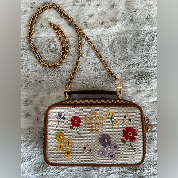 Tory Burch Bags Tory Burch Crossbody Britten Floral Canvas Small